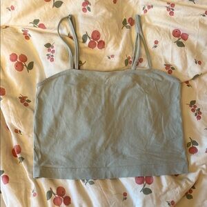 Teal crop tank top
